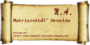 Matriszottó Arnolda névjegykártya